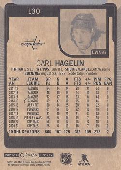2021-22 O-Pee-Chee #130 Carl Hagelin Back