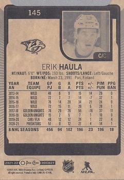 2021-22 O-Pee-Chee #145 Erik Haula Back
