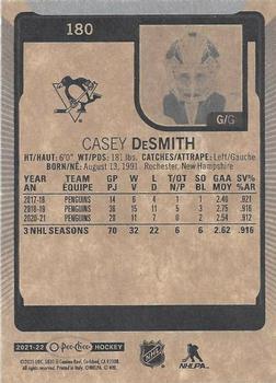 2021-22 O-Pee-Chee #180 Casey DeSmith Back