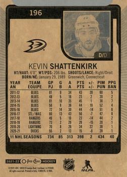 2021-22 O-Pee-Chee #196 Kevin Shattenkirk Back