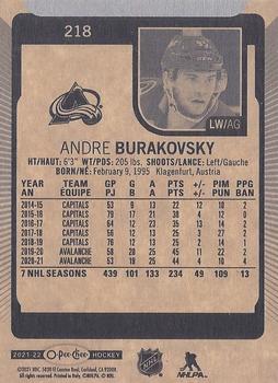 2021-22 O-Pee-Chee #218 Andre Burakovsky Back