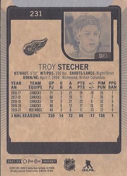 2021-22 O-Pee-Chee #231 Troy Stecher Back