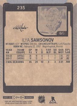 2021-22 O-Pee-Chee #235 Ilya Samsonov Back