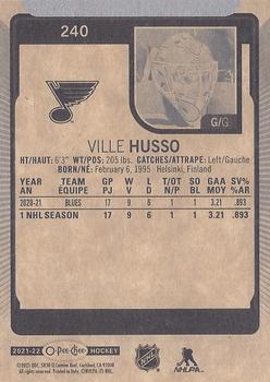2021-22 O-Pee-Chee #240 Ville Husso Back
