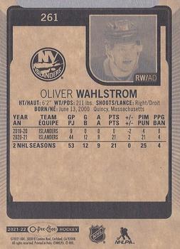 2021-22 O-Pee-Chee #261 Oliver Wahlstrom Back