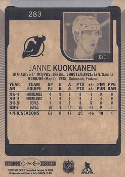 2021-22 O-Pee-Chee #283 Janne Kuokkanen Back