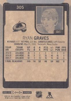 2021-22 O-Pee-Chee #305 Ryan Graves Back