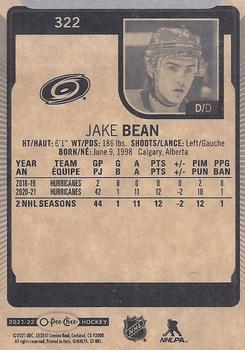 2021-22 O-Pee-Chee #322 Jake Bean Back