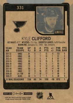 2021-22 O-Pee-Chee #331 Kyle Clifford Back