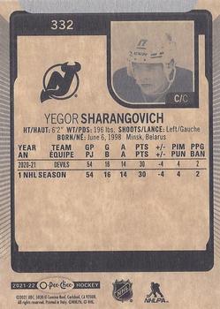 2021-22 O-Pee-Chee #332 Yegor Sharangovich Back