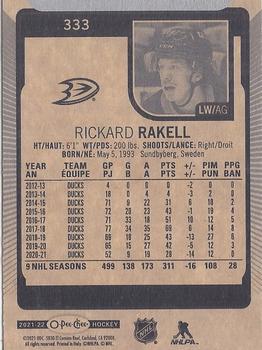 2021-22 O-Pee-Chee #333 Rickard Rakell Back