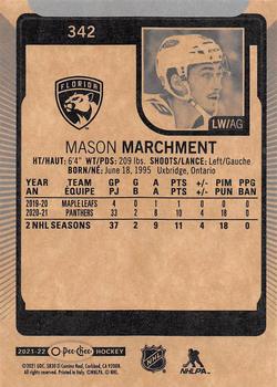 2021-22 O-Pee-Chee #342 Mason Marchment Back
