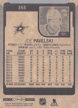 2021-22 O-Pee-Chee #355 Joe Pavelski Back