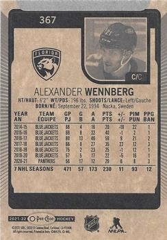 2021-22 O-Pee-Chee #367 Alexander Wennberg Back
