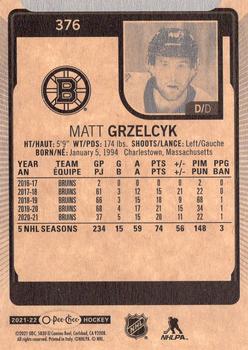 2021-22 O-Pee-Chee #376 Matt Grzelcyk Back