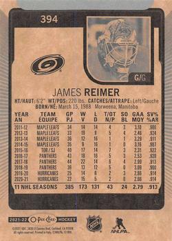2021-22 O-Pee-Chee #394 James Reimer Back