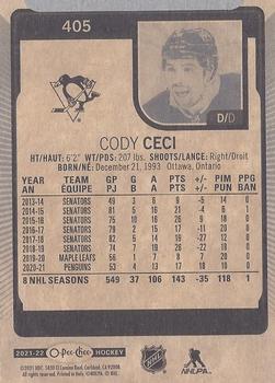 2021-22 O-Pee-Chee #405 Cody Ceci Back