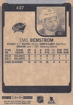 2021-22 O-Pee-Chee #437 Emil Bemstrom Back