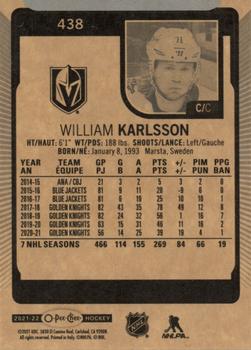 2021-22 O-Pee-Chee #438 William Karlsson Back