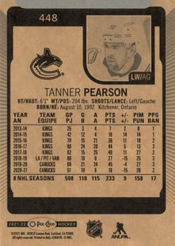 2021-22 O-Pee-Chee #448 Tanner Pearson Back