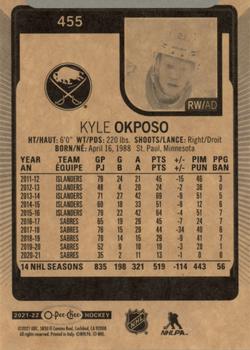 2021-22 O-Pee-Chee #455 Kyle Okposo Back
