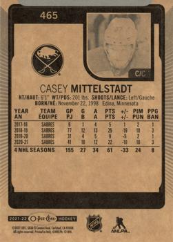 2021-22 O-Pee-Chee #465 Casey Mittelstadt Back