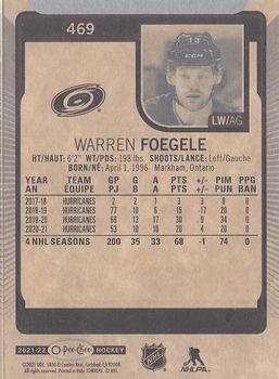 2021-22 O-Pee-Chee #469 Warren Foegele Back