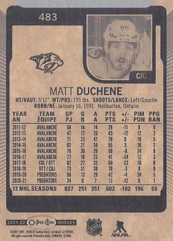 2021-22 O-Pee-Chee #483 Matt Duchene Back