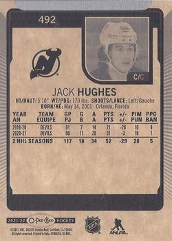 2021-22 O-Pee-Chee #492 Jack Hughes Back