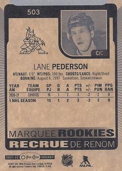 2021-22 O-Pee-Chee #503 Lane Pederson Back