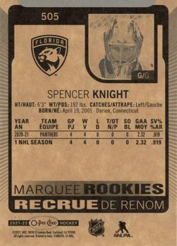 2021-22 O-Pee-Chee #505 Spencer Knight Back