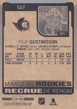 2021-22 O-Pee-Chee #527 Filip Gustavsson Back