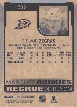 2021-22 O-Pee-Chee #535 Trevor Zegras Back