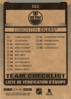 2021-22 O-Pee-Chee #562 Edmonton Oilers Back