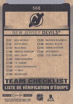 2021-22 O-Pee-Chee #568 New Jersey Devils Back