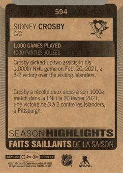 2021-22 O-Pee-Chee #594 Sidney Crosby Back