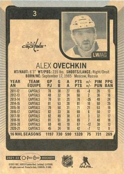 2021-22 O-Pee-Chee #3c Alex Ovechkin Back