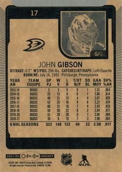 2021-22 O-Pee-Chee #17b John Gibson Back