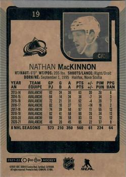 2021-22 O-Pee-Chee #19b Nathan MacKinnon Back