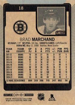 2021-22 O-Pee-Chee #18b Brad Marchand Back