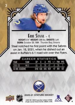 2020-21 Upper Deck Stature #3 Eric Staal Back