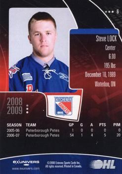 2008-09 Extreme Kitchener Rangers (OHL) Autographs #6 Steve Lock Back