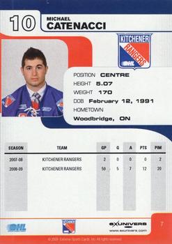 2009-10 Extreme Kitchener Rangers (OHL) Autographs #7 Michael Catenacci Back