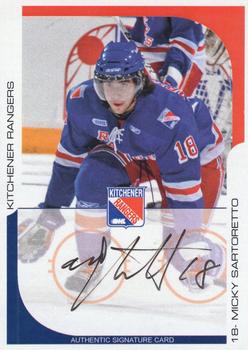 2009-10 Extreme Kitchener Rangers (OHL) Autographs #11 Micky Sartoretto Front