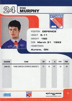 2009-10 Extreme Kitchener Rangers (OHL) Autographs #14 Ryan Murphy Back