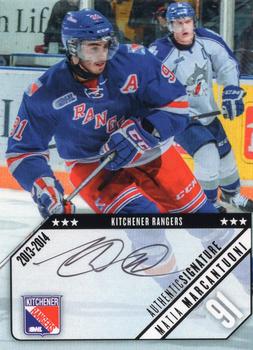 2013-14 Extreme Kitchener Rangers (OHL) Autographs #4 Matia Marcantuoni Front
