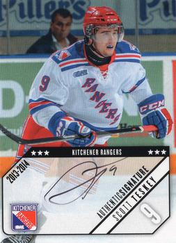 2013-14 Extreme Kitchener Rangers (OHL) Autographs #9 Scott Teskey Front