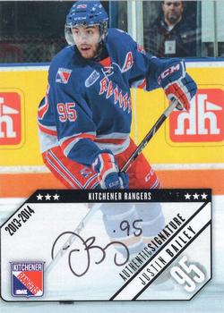 2013-14 Extreme Kitchener Rangers (OHL) Autographs #10 Justin Bailey Front