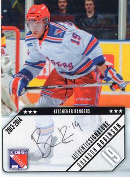 2013-14 Extreme Kitchener Rangers (OHL) Autographs #13 Brandon Robinson Front