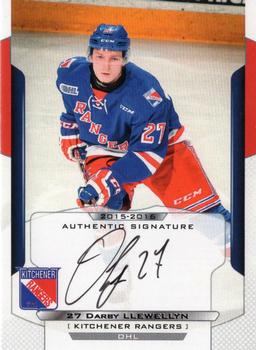 2015-16 Extreme Kitchener Rangers (OHL) - Autographs #14 Darby Llewellyn Front